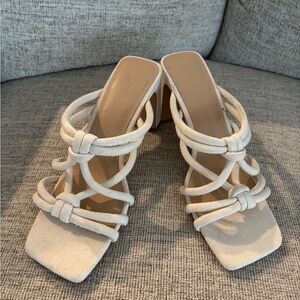 H&M Cream Strappy Heeled Sandals
